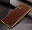 Vaku ® Samsung Galaxy A13 Luxemberg Leather Stitched Gold Electroplated Soft TPU Back Cover