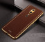 Vaku ® Oppo F11 Luxemberg Series Leather Stitched Gold Electroplated Soft TPU Back Cover