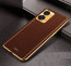 Vaku ® OnePlus Nord 2T 5G Luxemberg Series Leather Stitched Gold Electroplated Soft TPU Back Cover