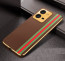 Vaku ® Vivo V25 5G Felix Line Leather Stitched Gold Electroplated Soft TPU Back Cover Case