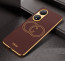 Vaku ® Vivo Y100A 5G Skylar Leather Pattern Gold Electroplated Soft TPU Back Cover