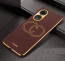 Vaku ® Oppo A38 Skylar Leather Pattern Gold Electroplated Soft TPU Back Cover