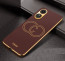Vaku ® Oppo A17 Skylar Leather Pattern Gold Electroplated Soft TPU Back Cover