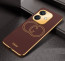 Vaku ® Oppo A3X 5G Skylar Leather Pattern Gold Electroplated Soft TPU Back Cover