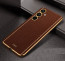 Vaku ® Samsung Galaxy F15 5G Luxemberg Leather Pattern Gold Electroplated Soft TPU Back Cover