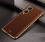 Vaku ® Vivo Y17s Luxemberg Leather Stitched Gold Electroplated Soft TPU Back Cover Case