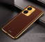 Vaku ® Vivo T1 4G Luxemberg Series Leather Stitched Gold Electroplated Soft TPU Back Cover