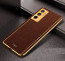 Vaku ® Vivo Y75 4G Luxemberg Series Leather Stitched Gold Electroplated Soft TPU Back Cover