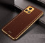 Vaku ® Vivo Y72 5G Luxemberg Series Leather Stitched Gold Electroplated Soft TPU Back Cover