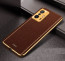 Vaku ® Xiaomi 11T Pro 5G Luxemberg Series Leather Stitched Gold Electroplated Soft TPU Back Cover