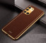 Vaku ® Samsung Galaxy A31 Luxemberg Leather Stitched Gold Electroplated Soft TPU Back Cover