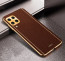Vaku ® Samsung Galaxy M53 5G Luxemberg Series Leather Stitched Gold Electroplated Soft TPU Back Cover