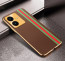 Vaku ® Vivo Y22 Felix Line Leather Stitched Gold Electroplated Soft TPU Back Cover Case