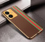Vaku ® Vivo Y22 Felix Line Leather Stitched Gold Electroplated Soft TPU Back Cover Case