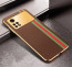 Vaku ® Xiaomi Poco M4 Pro 5G Felix Line Leather Stitched Gold Electroplated Soft TPU Back Cover Case