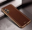 Vaku ® Samsung Galaxy A13 Luxemberg Leather Stitched Gold Electroplated Soft TPU Back Cover