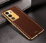 Vaku ® Vivo V29 5G Luxemberg Leather Pattern Gold Electroplated Soft TPU Back Cover