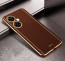 Vaku ® OnePlus Nord CE 3 Lite 5G Luxemberg Series Leather Stitched Gold Electroplated Soft TPU Back Cover