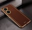 Vaku ® Vivo V29e 5G Luxemberg Leather Pattern Gold Electroplated Soft TPU Back Cover