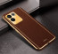 Vaku ® Vivo T2 Pro 5G Luxemberg Leather Pattern Gold Electroplated Soft TPU Back Cover