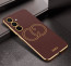 Vaku ® Samsung Galaxy A55 5G Skylar Leather Pattern Gold Electroplated Soft TPU Back Cover