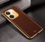 Vaku ® Oppo A3X 5G Luxemberg Leather Pattern Gold Electroplated Soft TPU Back Cover