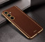 Vaku ® Samsung Galaxy F15 5G Luxemberg Leather Pattern Gold Electroplated Soft TPU Back Cover