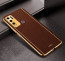 Vaku ® Vivo Y30 Luxemberg Leather Pattern Gold Electroplated Soft TPU Back Cover