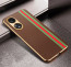 Vaku ® Oppo A78 5G Felix Line Leather Stitched Gold Electroplated Soft TPU Back Cover Case