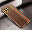 Vaku ® Samsung Galaxy M33 5G Felix Line Leather Stitched Gold Electroplated Soft TPU Back Cover Case
