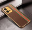 Vaku ® Vivo V25 5G Felix Line Leather Stitched Gold Electroplated Soft TPU Back Cover Case