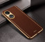 Vaku ® Oppo A38 Luxemberg Leather Pattern Gold Electroplated Soft TPU Back Cover