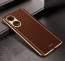 Vaku ® Oppo A98 Luxemberg Leather Pattern Gold Electroplated Soft TPU Back Cover