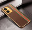 Vaku ® Vivo Y56 Felix Line Leather Stitched Gold Electroplated Soft TPU Back Cover Case