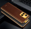 Vaku ® Vivo Y21G  Luxemberg Series Leather Stitched Gold Electroplated Soft TPU Back Cover
