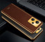 Vaku ® Xiaomi Redmi Note 12 5G Luxemberg Series Leather Stitched Gold Electroplated Soft TPU Back Cover