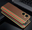 Vaku ® Vivo Y16 Felix Line Leather Stitched Gold Electroplated Soft TPU Back Cover Case