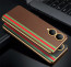 Vaku ® Vivo Y17s Felix Line Leather Stitched Gold Electroplated Soft TPU Back Cover Case