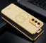 Vaku ® Samsung Galaxy M34 5G Skylar Leather Pattern Gold Electroplated Soft TPU Back Cover