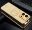 Vaku ® Vivo Y35 4G Skylar Leather Pattern Gold Electroplated Soft TPU Back Cover