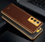 Vaku ® Vivo Y75 4G Luxemberg Series Leather Stitched Gold Electroplated Soft TPU Back Cover