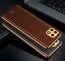 Vaku ® Samsung Galaxy A22 5G Luxemberg Series Leather Stitched Gold Electroplated Soft TPU Back Cover
