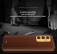 Vaku ® Samsung Galaxy A14 Luxemberg Series Leather Stitched Gold Electroplated Soft TPU Back Cover