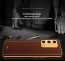 Vaku ® Oppo A74 Luxemberg Leather Stitched Gold Electroplated Soft TPU Back Cover