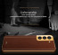 Vaku ® Samsung Galaxy S22 Plus Luxemberg Series Leather Stitched Gold Electroplated Soft TPU Back Cover