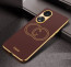 Vaku ® Oppo A78 5G Skylar Leather Pattern Gold Electroplated Soft TPU Back Cover