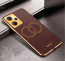 Vaku ® Xiaomi Redmi Note 12 Pro Skylar Leather Pattern Gold Electroplated Soft TPU Back Cover