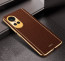 Vaku ® Oppo Reno10 5G Luxemberg Leather Pattern Gold Electroplated Soft TPU Back Cover