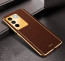 Vaku ® Vivo V27 5G Luxemberg Leather Pattern Gold Electroplated Soft TPU Back Cover