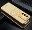 Vaku ® Vivo V27 5G Skylar Leather Pattern Gold Electroplated Soft TPU Back Cover